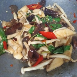 ผัดกะเพราเห็ดเจ