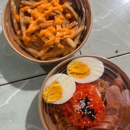 [เซตสุดฮิต] เฟรนฟราย ชีส + มาม่าเกาหลีหน้าไข่+ไส้กรอก ไซส์XL