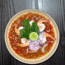 ยำกุ้ง สุก/สด (ปลาร้า/ไม่ร้า)