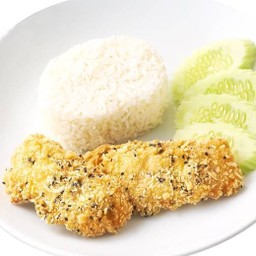 Fried Sesame-Crusted Fish with Rice