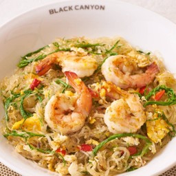 Spicy Stir-Fried Glass Noodles with Prawn and Acacia