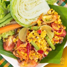 ตำไทยข้าวโพดย่าง เจ มังสวิรัติ วีแกน