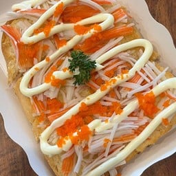 ขนมปังปูอัด+ไข่กุ้ง