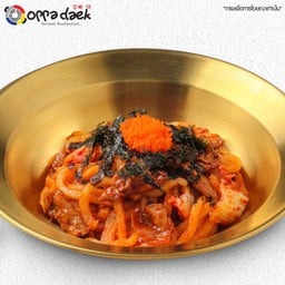 อูด้งผัดซอสกิมจิไข่กุ้ง