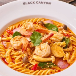 Fusilli in Spicy Tom Yum Prawn Soup