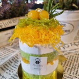 เค้กใบเตยฝอยทอง