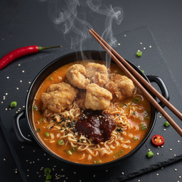 รามยอนอากะราเมง+ไก่ทอด5ชิ้น