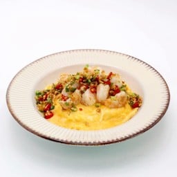 ข้าวกุ้งผัดพริกเกลือไข่ข้น