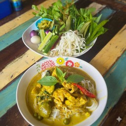 ขนมจีนแกงเขียวหวานไก่ปักษ์ใต้