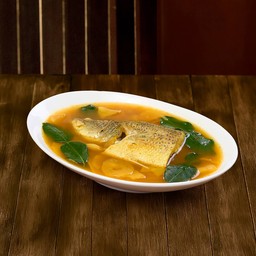 แกงเหลืองปลากระพงยอดมะพร้าว