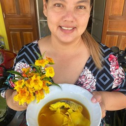 แกงส้มปลากะพงกับผักกาดดอง