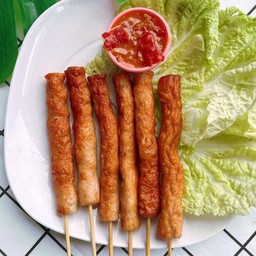 หมึกเสียบไม้ทอด