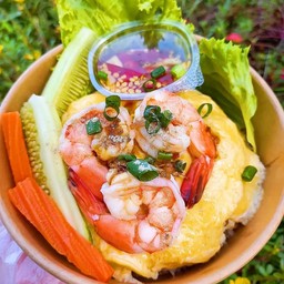 ข้าวไข่ข้นหน้ากุ้ง