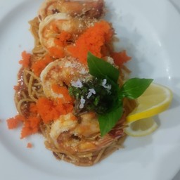 พาสต้ามันกุ้งไข่กุ้ง