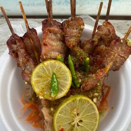 หมูย่างมะนาวเสียบไม้