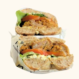 CHICKEN KARAAGE BAGELS