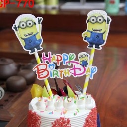 ป้ายปักเค้ก HDD รูปมินเนี่ยน ขนาดใหญ่