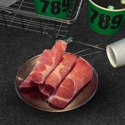 สันคอหมูสไลด์ 50g.