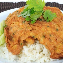 ข้าวราดไข่เจียว2ใบ