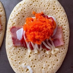 ไข่ดาว + เบคอน + ไข่กุ้ง