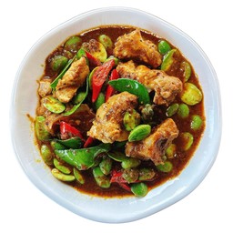 ผัดพริกแกงใต้กระดูกหมูใบพาย