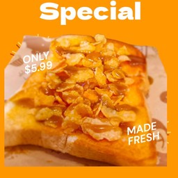 ปังปิ้งเนย+คาราเมล+คอร์นแฟลก 1ชุดมี 2 แผ่น