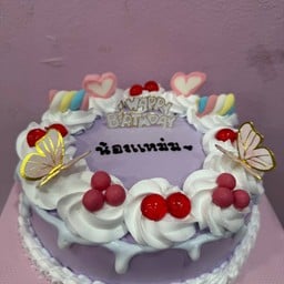 เค้กวนิลานมสด 3 ปอนด์ ครีมนมสดสีม่วง