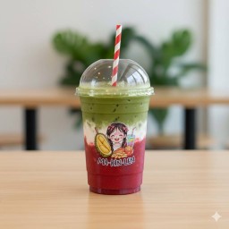 ชาเขียวนมสดสตอเบอร์รี่