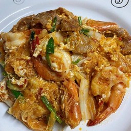 สุกี้แห้ง กุ้ง หมู ไก่