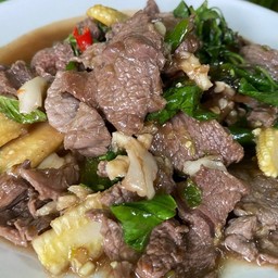 เนื้อผัดโหระพา