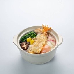 อุด้งร้อนรวมมิตรและเทมปุระกุ้งใหญ่