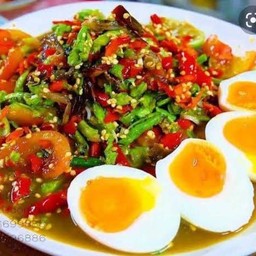 ตำถั่วไข่ต้ม ยางมะตูม
