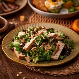 Kale & Tofu Salad with Sesame and Soy Sauce Dressing