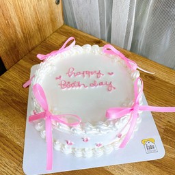 เค้กวันเกิด-ลายโบว์ ( ชมพู)