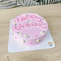เค้กวันเกิด- ลาย HBD (ชมพู)