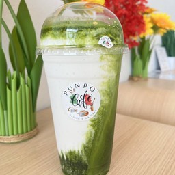 ชาเขียว+มะพร้าวเผาปั่นนมสดพรีเมี่ยม (22 Oz.) Premium Green Tea x Roasted Coconut Milk Frappe