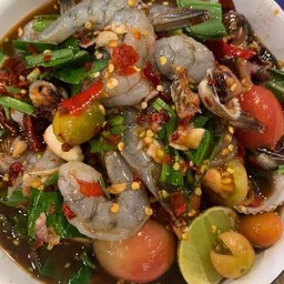 ตำเหลา กุ้งสด