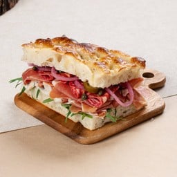 Jamon Serrano and Chorizo Focaccia Sandwich