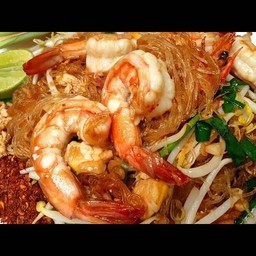 ผัดไทยวุ้นเส้นกุ้งสด