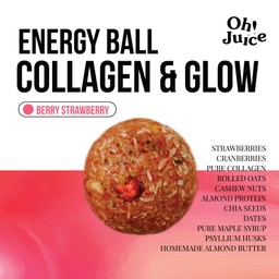 Energy ball collagen & glow (berry Strawberry) 1 กระปุก 10 ลูก