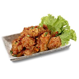 ไก่ทอดกรอบคั่วพริกกระเทียม