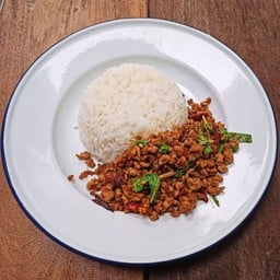 กะเพราหมูสับโบราณ (ราดข้าว)