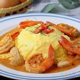 ข้าวหน้าไข่ข้นกุ้ง