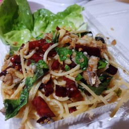 สปาเกตตี้กะเพราเบคอน