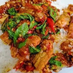 ข้าวกระเพราไก่กรอบ