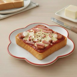 ปังปิ้ง พิซซ่าแฮม+ไส้กรอก+ชีส