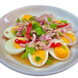 ยำไข่ต้ม หมูสับ