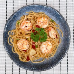 สปาเก็ตตี้พริกแห้ง กุ้ง