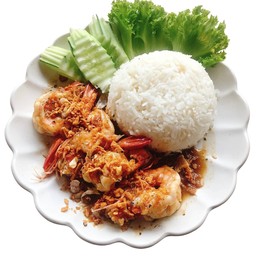 ข้าวกุ้งกระเทียม