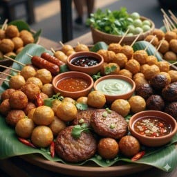 ลูกชิ้นทอดไม้ละ5บาท (บังดาวูด)